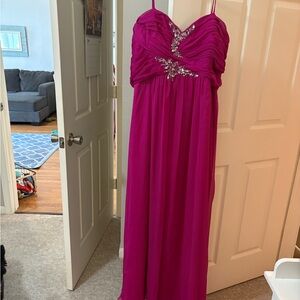 Size 22 Adrianna Papell Fuchsia Satin Dress